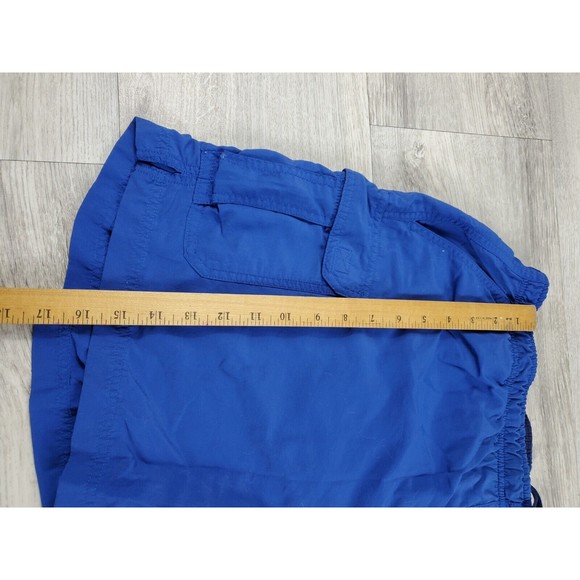 LL Bean Mens Nylon Swim Trunks Size L Blue Lined Pockets Drawstring Cargo 0xr42 - Picture 4 of 12